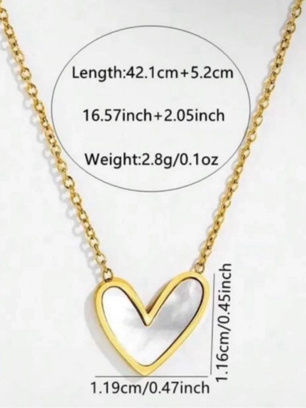 Gold Plated Stainless Steel Heart Necklace  | Minimal Romantic